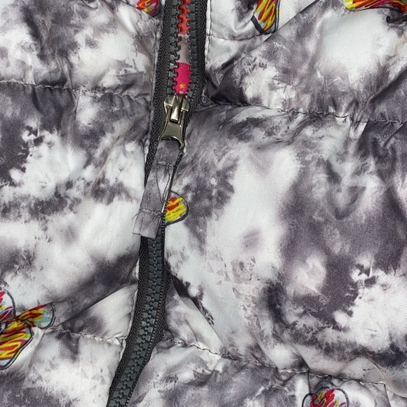 Pink Platinum little girls butterfly print puffy jacket with hood size 6X - Picture 3 of 9